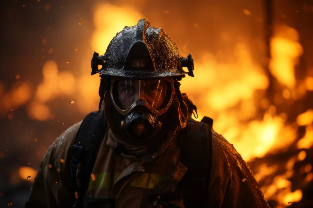 Sen o strażaku walczącym z pożarem